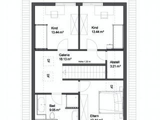 Blockhaus Stuttgart von Rems-Murr-Holzhaus Ausbauhaus ab 268453€, Satteldach-Klassiker Grundriss 2