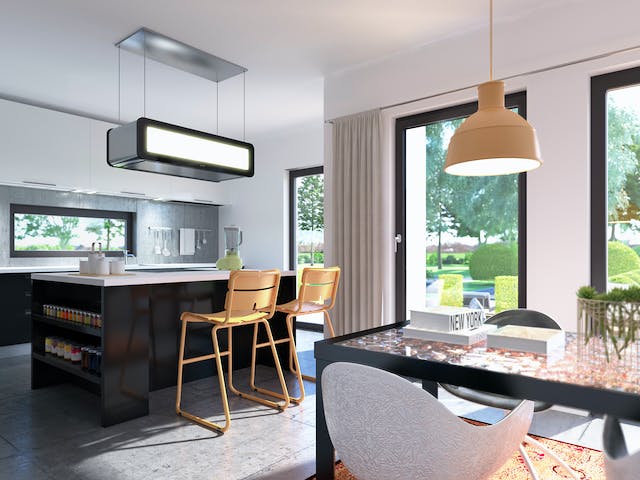 Fertighaus SUNSHINE 125 V7 von Living Fertighaus Schlüsselfertig ab 330436€, Cubushaus Innenansicht 1