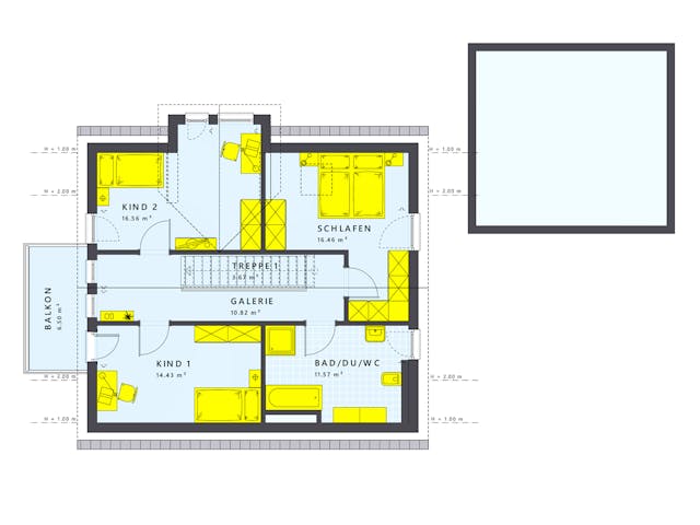 Fertighaus SUNSHINE 144 V3 von Living Fertighaus Schlüsselfertig ab 338181€, Satteldach-Klassiker Grundriss 2