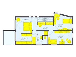 Fertighaus SUNSHINE 156 V3 von Living Fertighaus Schlüsselfertig ab 380160€, Cubushaus Innenansicht 2