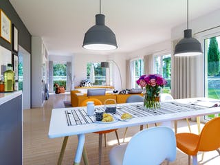 Fertighaus SUNSHINE 165 V5 von Living Fertighaus Schlüsselfertig ab 359290€, Satteldach-Klassiker Innenansicht 1