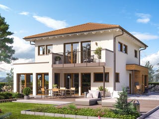 Fertighaus SUNSHINE 144 V6 von Living Fertighaus Schlüsselfertig ab 359468€, Stadtvilla Außenansicht 1