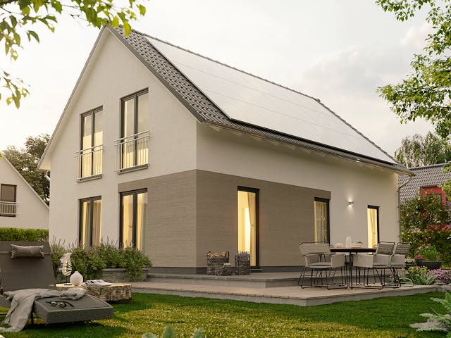 Massivhaus Bodensee 129 von Town & Country Haus Deutschland Schlüsselfertig ab 240750€, Satteldach-Klassiker Außenansicht 1