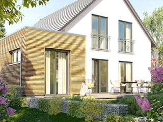 Massivhaus Bodensee 129 von Town & Country Haus Deutschland Schlüsselfertig ab 240750€, Satteldach-Klassiker Außenansicht 5