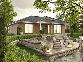 Massivhaus Bungalow 128 von Town & Country Haus Deutschland Schlüsselfertig ab 263850€, Bungalow Außenansicht 3