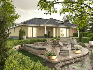 Massivhaus Bungalow 128 von Town & Country Haus Deutschland Schlüsselfertig ab 263850€, Bungalow Außenansicht 5