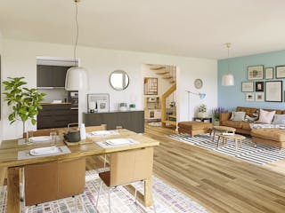 Massivhaus DH Duett 125 von Town & Country Haus Deutschland Schlüsselfertig ab 235490€, Satteldach-Klassiker Innenansicht 1