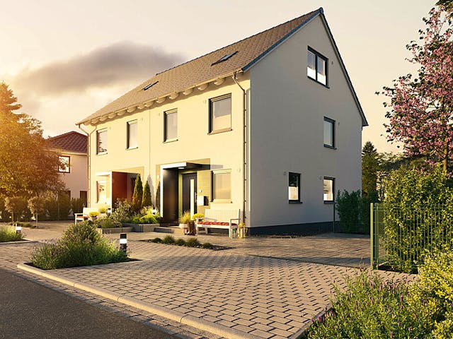 Massivhaus DH Mainz 128 von Town & Country Haus Deutschland Schlüsselfertig ab 242390€, Satteldach-Klassiker Außenansicht 1 Massivhaus DH Mainz 128 von Town & Country Haus Deutschland Schlüsselfertig ab 242390€, Satteldach-Klassiker Außenansicht 1