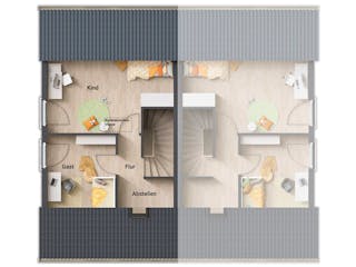 Massivhaus DH Mainz 128 von Town & Country Haus Deutschland Schlüsselfertig ab 242390€, Satteldach-Klassiker Grundriss 3