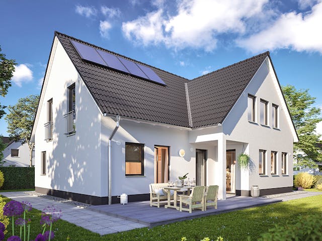 Massivhaus Domizil 192 von Town & Country Haus Deutschland Schlüsselfertig ab 349450€, Satteldach-Klassiker Außenansicht 1