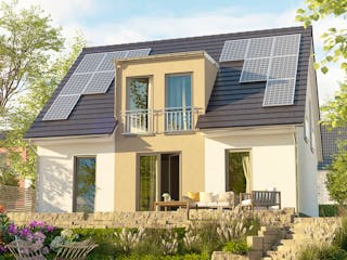 Massivhaus Flair 125 von Town & Country Haus Deutschland Schlüsselfertig ab 234050€, Satteldach-Klassiker Außenansicht 1