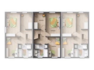 Massivhaus Reihenhaus Mainz 128 von Town & Country Haus Deutschland Schlüsselfertig ab 239150€, Grundriss 2