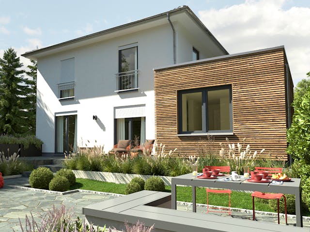 Massivhaus Stadthaus Flair 124 ZD von Town & Country Haus Deutschland Schlüsselfertig ab 236950€, Stadtvilla Außenansicht 1