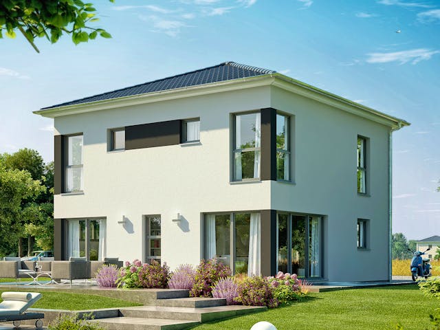 Fertighaus Terrano von Büdenbender Hausbau, Stadtvilla Außenansicht 1