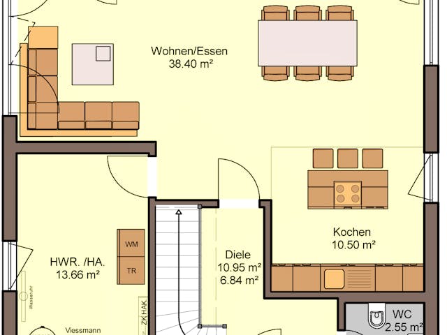 Fertighaus Terrano von Büdenbender Hausbau, Stadtvilla Grundriss 1