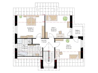 Massivhaus Komfort 155 von BauService Timm, Satteldach-Klassiker Grundriss 2