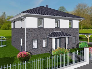 Massivhaus Medi 144 von BauService Timm, Stadtvilla Außenansicht 2