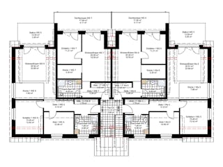 Massivhaus Mehrfamilienhaus mit 8 WE von BauService Timm, Satteldach-Klassiker Grundriss 2
