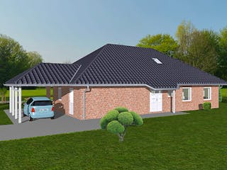 Massivhaus Parterre 145 von BauService Timm, Bungalow Außenansicht 2