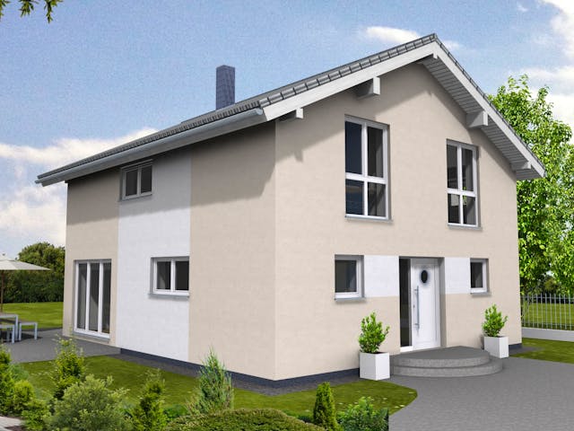 Fertighaus Trendline 140 von Suckfüll Energiesparhaus Schlüsselfertig ab 402975€, Satteldach-Klassiker Außenansicht 1