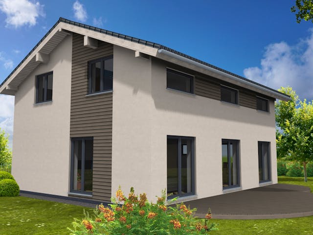 Fertighaus Trendline 155 von Suckfüll Energiesparhaus Schlüsselfertig ab 422606€, Satteldach-Klassiker Außenansicht 1 Fertighaus Trendline 155 von Suckfüll Energiesparhaus Schlüsselfertig ab 422606€, Satteldach-Klassiker Außenansicht 1