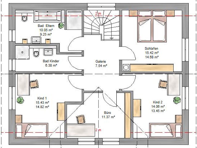 Fertighaus Trendline 166 von Suckfüll Energiesparhaus Schlüsselfertig ab 407550€, Satteldach-Klassiker Grundriss 2
