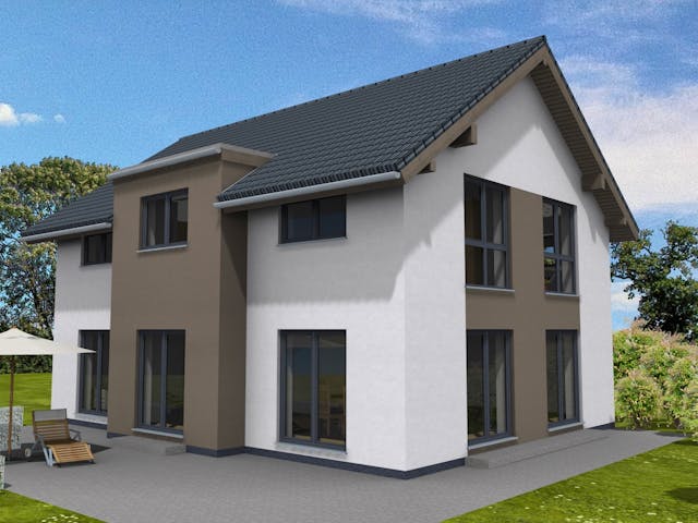 Fertighaus Trendline 171 von Suckfüll Energiesparhaus Schlüsselfertig ab 472331€, Satteldach-Klassiker Außenansicht 1