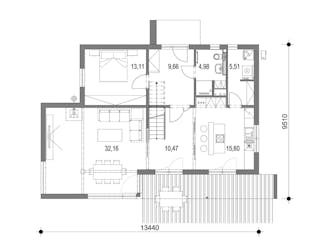Fertighaus Aurelianus von Ü-Haus, Cubushaus Grundriss 1
