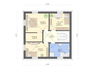 Fertighaus City 730 von Ü-Haus, Stadtvilla Grundriss 2