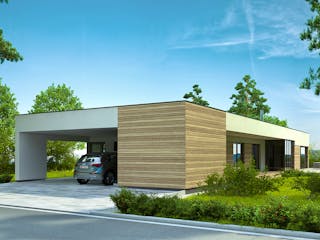 Fertighaus Honorius von Ü-Haus, Bungalow Außenansicht 2