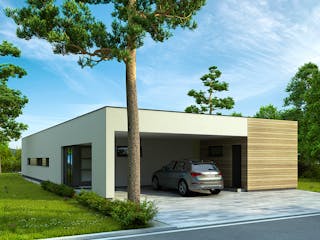 Fertighaus Honorius von Ü-Haus, Bungalow Außenansicht 4