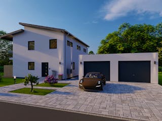 Fertighaus Kubis Vario von Ü-Haus, Pultdachhaus Außenansicht 2