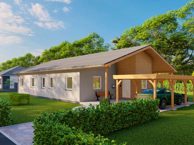 Fertighaus Largo 147 von Ü-Haus, Bungalow Außenansicht 1