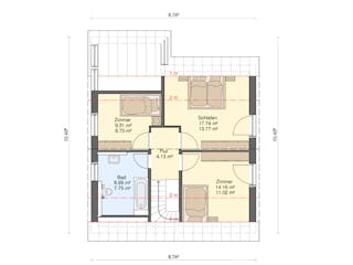Fertighaus Nova 122 von Ü-Haus, Satteldach-Klassiker Grundriss 2