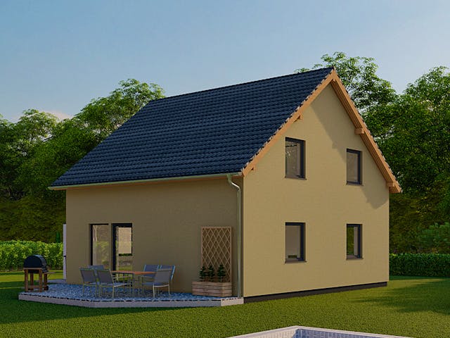 Fertighaus Nova 75 von Ü-Haus, Satteldach-Klassiker Außenansicht 1