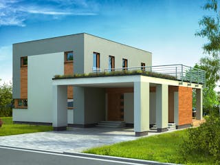 Fertighaus Severus von Ü-Haus, Cubushaus Außenansicht 5