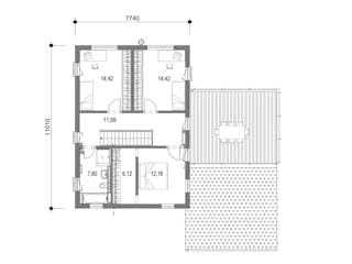 Fertighaus Severus von Ü-Haus, Cubushaus Grundriss 2