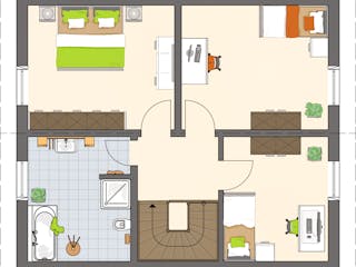 Fertighaus UNO 2.0 100 S180 von FingerHaus Schlüsselfertig ab 343789€, Satteldach-Klassiker Grundriss 2