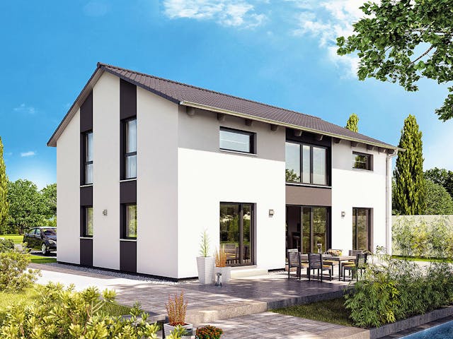 Fertighaus Variant 25-183 von Hanse Haus Schlüsselfertig ab 469166€, Satteldach-Klassiker Außenansicht 1