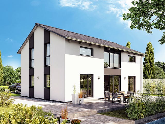Fertighaus Variant 25-183 von Hanse Haus Schlüsselfertig ab 453022€, Satteldach-Klassiker Außenansicht 1