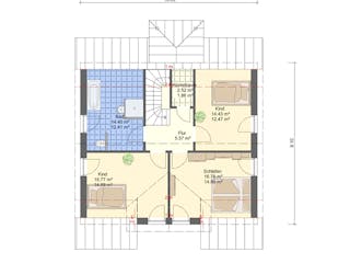 Massivhaus Einfamilienhaus K_115 von VARIODOMO Bausysteme Schlüsselfertig ab 306400€, Satteldach-Klassiker Grundriss 2