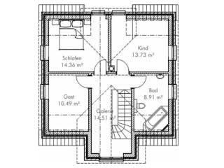 Massivhaus Einfamilienhaus K_116 von VARIODOMO Bausysteme Schlüsselfertig ab 298970€, Satteldach-Klassiker Grundriss 2
