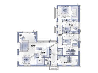 Fertighaus Bungalow Avant von Vario-Haus - Deutschland Schlüsselfertig ab 473900€, Bungalow Grundriss 1