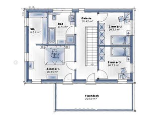 Fertighaus New Design BellaVista von Vario-Haus - Deutschland Schlüsselfertig ab 435850€, Cubushaus Grundriss 2