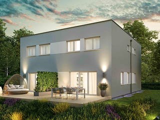 Fertighaus Duplex D110 von Vario-Haus - Deutschland Schlüsselfertig ab 335880€, Cubushaus Außenansicht 3