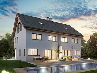 Fertighaus Duplex D113 XL von Vario-Haus - Deutschland Schlüsselfertig ab 414050€, Satteldach-Klassiker Außenansicht 3