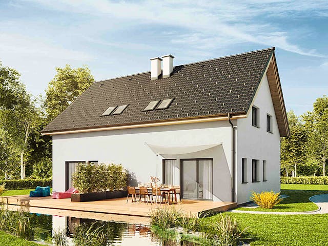 Fertighaus Duplex D97 von Vario-Haus - Deutschland Schlüsselfertig ab 321400€, Satteldach-Klassiker Außenansicht 1 Fertighaus Duplex D97 von Vario-Haus - Deutschland Schlüsselfertig ab 321400€, Satteldach-Klassiker Außenansicht 1
