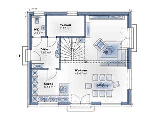 Fertighaus Family Edition von Vario-Haus - Deutschland Schlüsselfertig ab 384470€, Cubushaus Grundriss 1