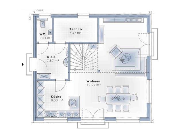Fertighaus Family Edition von Vario-Haus - Deutschland Schlüsselfertig ab 384470€, Cubushaus Grundriss 1