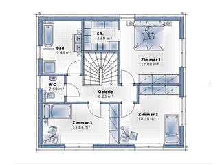 Fertighaus Family Edition von Vario-Haus - Deutschland Schlüsselfertig ab 384470€, Cubushaus Grundriss 2